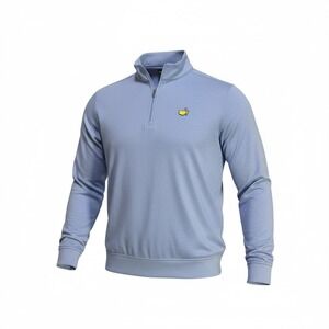 Masters Tech Mens Small Light Blue Quarter Zip Golf Pullover Sweater MT7345